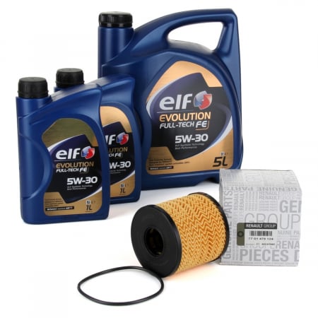 Pachet Revizie Ulei Motor Elf Evolution Full Tech FE 5W-30 5L + 2 Buc 1L + Filtru Ulei Oe Renault Vel Satis 2002→ 7701479124