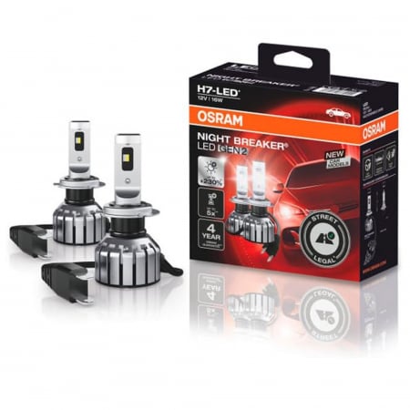 Set 2 H7 Osram Night Breaker LED Gen 2 omologare RAR Street Legal +230%