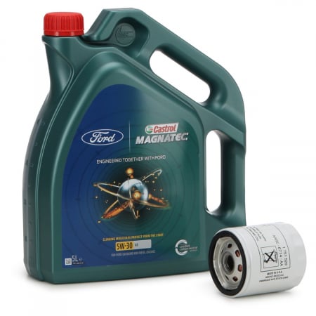 Set Ulei Motor Castrol Magnatec Ford 5W-30 A5 5L 15D5E8 + Filtru Ulei Motor Oe Ford Galaxy 3 2015→ 2468342