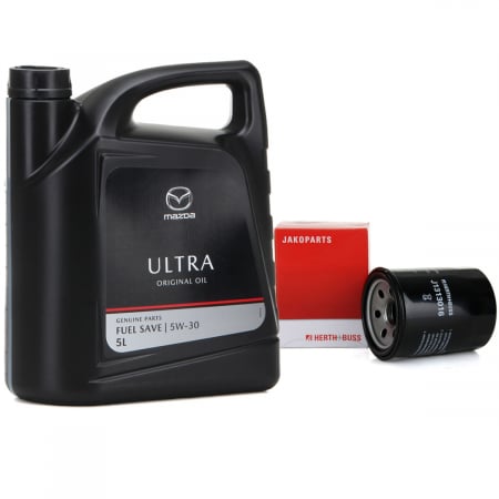 Set Ulei Motor Mazda Ultra 5W-30 5L 206485 + Filtru Ulei Herth+Buss Jakoparts Mazda 323 Ba 1994-1998 J1313016